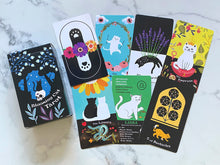 Load image into Gallery viewer, BLOOMING CAT TAROT Deck and Bag Set, The World, Tarot for Cat Lovers, Cat Tarot, Cute Tarot Deck, Cat Tarot Deck
