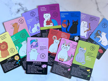 Load image into Gallery viewer, Blooming Cat Tarot Deck and Fool Bag Set, Tarot for Cat Lovers, Cat Tarot, Cute Tarot Deck, Cat Tarot Deck, The Fool
