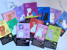 Load image into Gallery viewer, BLOOMING CAT TAROT Deck and Bag Set Black Yellow, Tarot for Cat Lovers, Cat Tarot, Cute Tarot Deck, Cat Tarot Deck, The Empress
