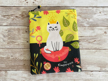 Load image into Gallery viewer, THE EMPRESS Blooming Cat Tarot Bag with Silk Lining 5x7 Handcrafted in the USA
