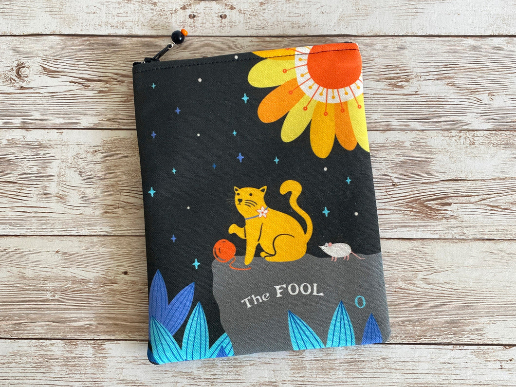 THE FOOL Silk Lined Blooming Cat Tarot Bag 5x7 Handcrafted in the USA