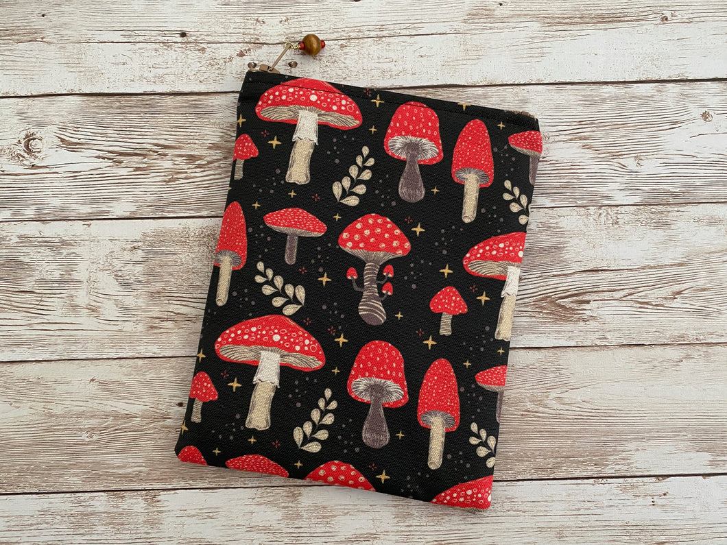 MUSHROOM Tarot Bag Silk Lined Amanita Muscaria Magic Red Mushroom 5x7 Handcrafted in the USA