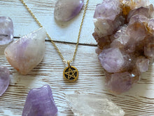 Load image into Gallery viewer, Gold Pentacle Dainty Minimalist Necklace Small Pentagram Simple Delicate Layering Protection Necklace
