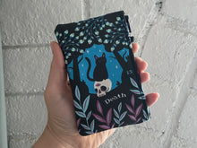 Load image into Gallery viewer, Black Cat DEATH Tarot Card Coin Purse, Small Zip Pouch, Small Wallet, Blooming Cat Bag, Tarot Gift Idea, Holiday Gift
