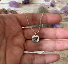 Load image into Gallery viewer, Eye of Ra Dainty Minimalist Silver Necklace Egyptian Simple Layering Protection Necklace
