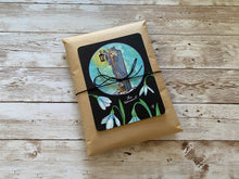 Load image into Gallery viewer, Strength Card Blooming Cat Tarot Deck Bag with Silk Lining 5x7 Handcrafted in the USA
