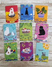 Load image into Gallery viewer, BLOOMING CAT ORACLE Deck Holiday Sale, 50 Card Cat Oracle Affirmation Deck, Cat Tarot Deck, Cat Lover Cute Oracle Tarot Deck Valentine Gift
