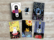 Load image into Gallery viewer, BLOOMING CAT TAROT 90 Card Authentic Deck with 12 Zodiac Cards, Cat Tarot, Cat Tarot Deck, Gift for Cat Lovers, Cute Tarot
