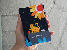 Load image into Gallery viewer, The FOOL Cat Tarot Card Coin Purse, Small Zip Pouch, Small Wallet, Blooming Cat Bag, Tarot Gift Idea, Holiday Gift
