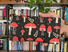 Load image into Gallery viewer, MUSHROOM Pencil Case Pouch, Medium Art Pen Zip Pouch, Small Wallet, Amanita Muscaria Red Magic Mushroom Bag Gift Idea
