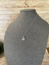 Load image into Gallery viewer, Green Man Necklace Small Silver Plated Simple Foliate Head Layering Necklace
