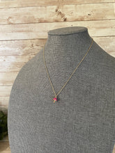 Load image into Gallery viewer, Dainty Pink Mushroom Necklace Small Gold Plated Simple Delicate Cute Mushroom Layering Necklace
