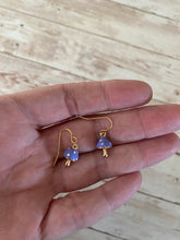 Load image into Gallery viewer, Dainty Purple Mushroom Earrings Small Gold Plated Simple Delicate Cute Mushroom Earrings Under 20

