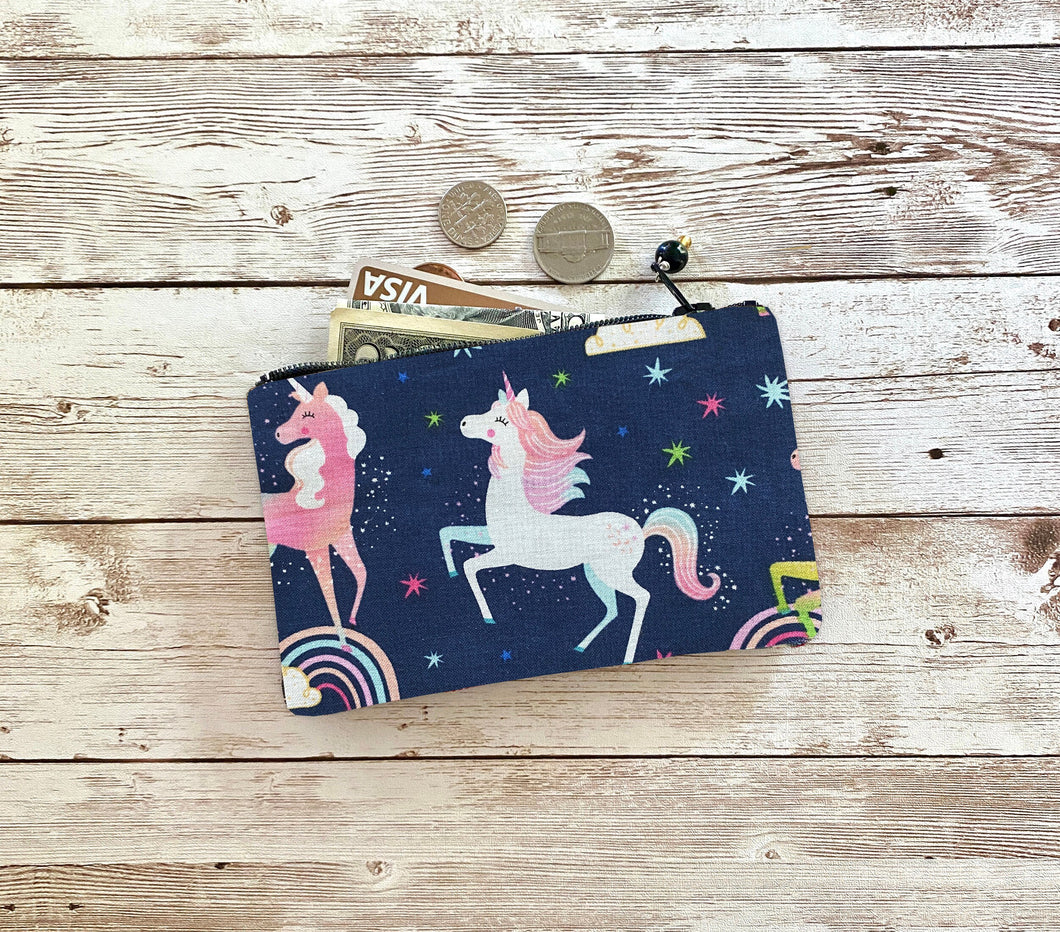 Unicorn Coin Purse, Cute Small Zip Pouch Small Wallet Birthday Holiday Valentine Gift