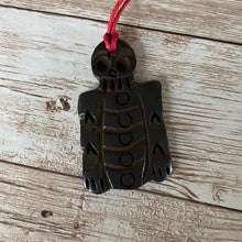 Load image into Gallery viewer, Carved Wood Skeleton Necklace Tibetan Red Cord Necklace
