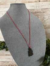 Load image into Gallery viewer, Carved Wood Skeleton Necklace Tibetan Red Cord Necklace
