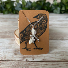 Load image into Gallery viewer, Pretty Dragonfly Necklace White and Silver Plated Dragonfly Necklace
