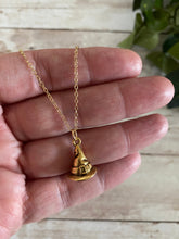 Load image into Gallery viewer, Witch Hat Necklace Gold Cute Witchy Necklace Wizard Magic Hat

