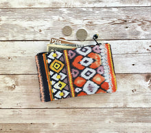 Load image into Gallery viewer, Orange and Black Boho Purse, Cute Small Zip Pouch Small Wallet Birthday Holiday Valentine Gift
