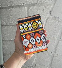 Load image into Gallery viewer, Orange and Black Boho Purse, Cute Small Zip Pouch Small Wallet Birthday Holiday Valentine Gift
