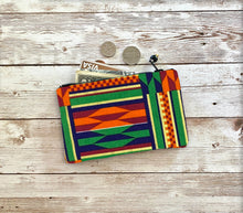 Load image into Gallery viewer, Colorful African Kente Coin Purse, Small Zip Pouch, Small Wallet Gift Idea, Christmas Birthday Valentine Gift
